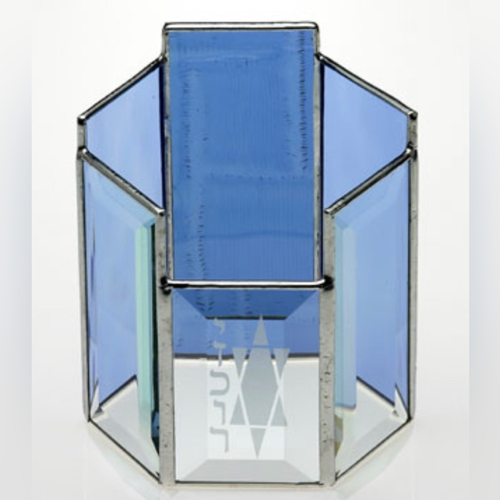 Stained Glass Octagonal Yahrzeit Candle Holder